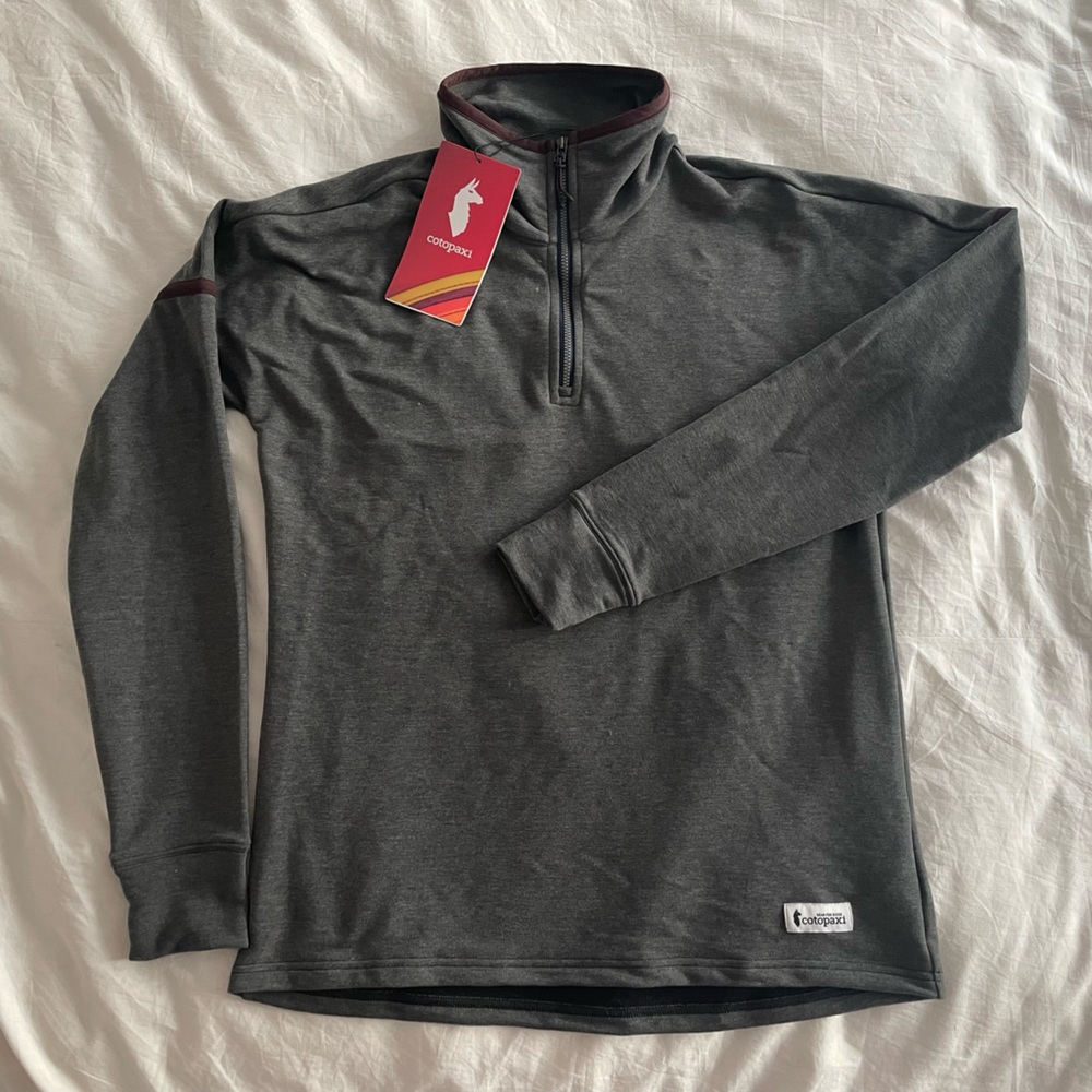 NWT Cotopaxi charcoal 3/4 zip pullover W size M